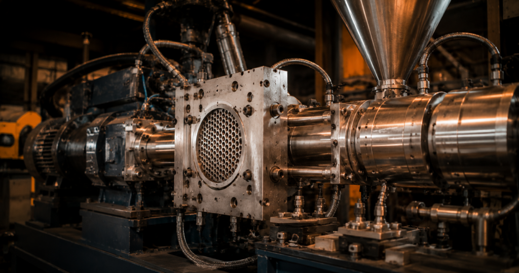Schmelzefiltration Kunststoffextrusion — Siebpaket und kontinuierliche Selbstreinigungsfiltration bis 3 μm